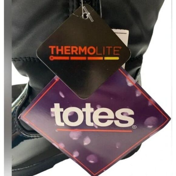 Totes Mindy Hearts Black Pink Toddler Girls‎ Snow Boots Size 6 - Picture 6 of 9